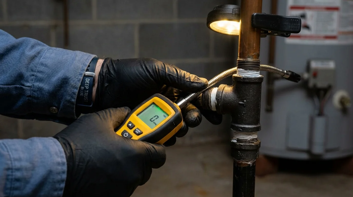 Gas leak detection with electronic sniffer by Johns Plumbing LLC in Pine Bluffs