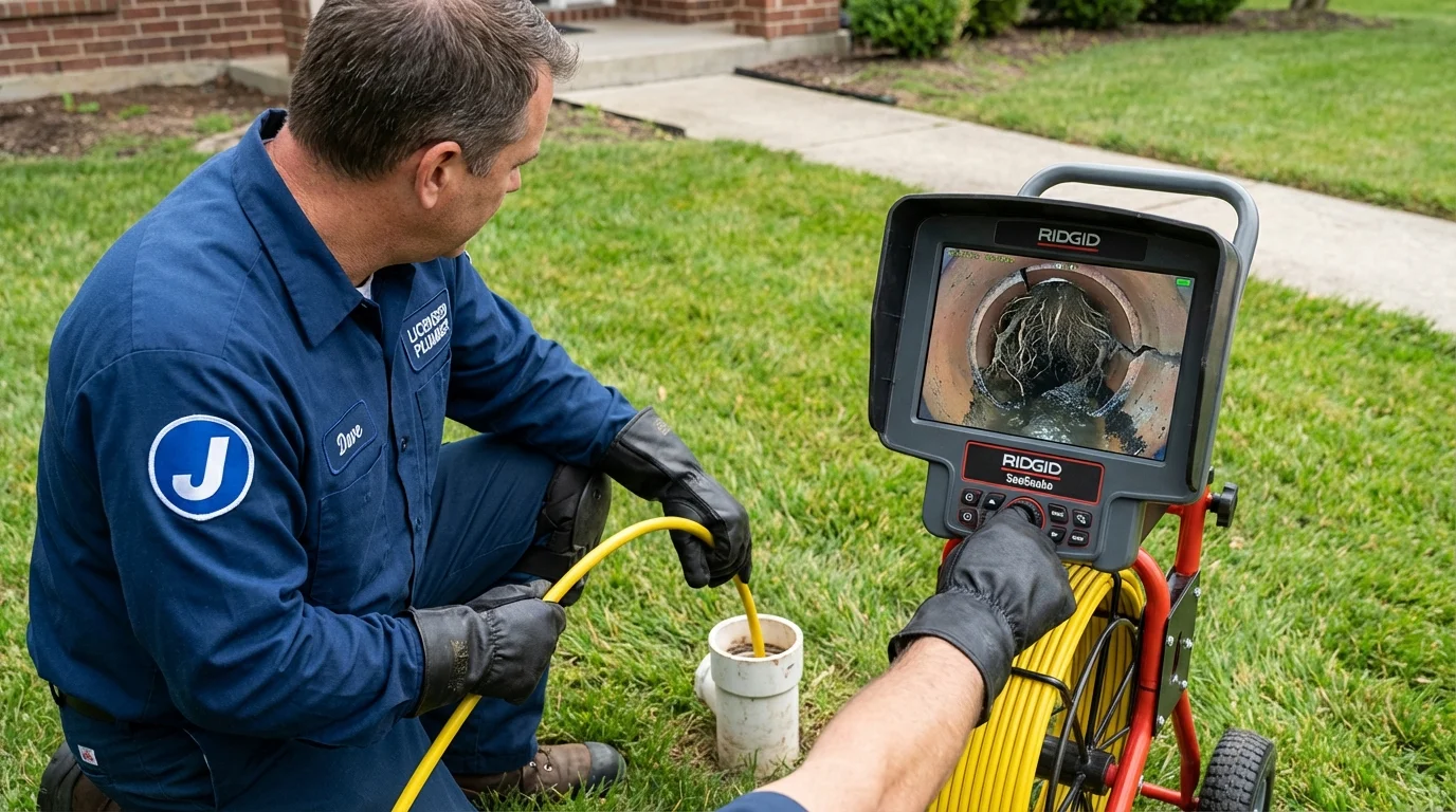 Sewer camera inspection being performed by Johns Plumbing LLC in Pine Bluffs